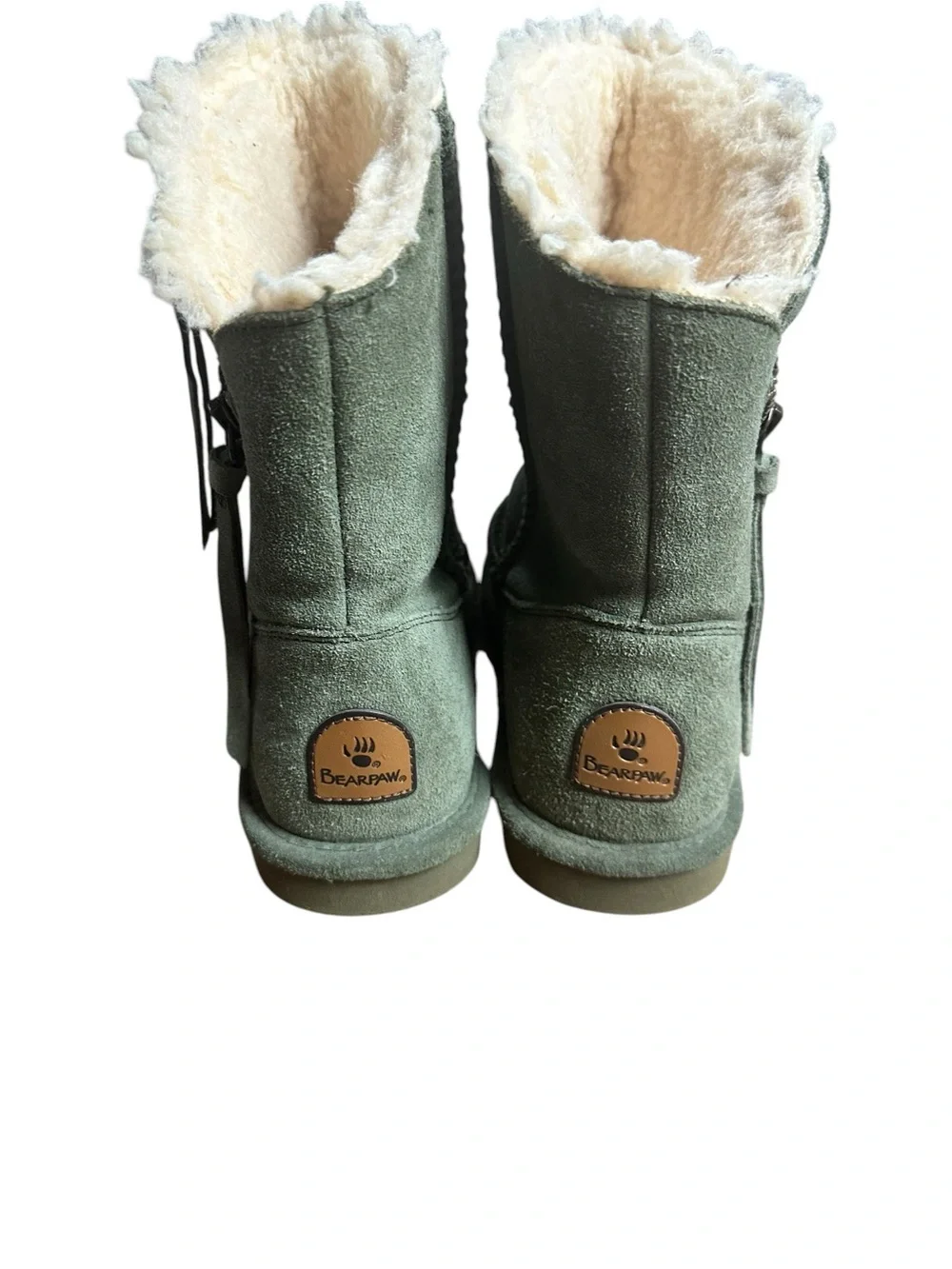 Bearpaw Women’s Mimi Shearling Winter Boots - Sage Green Suede Size 7